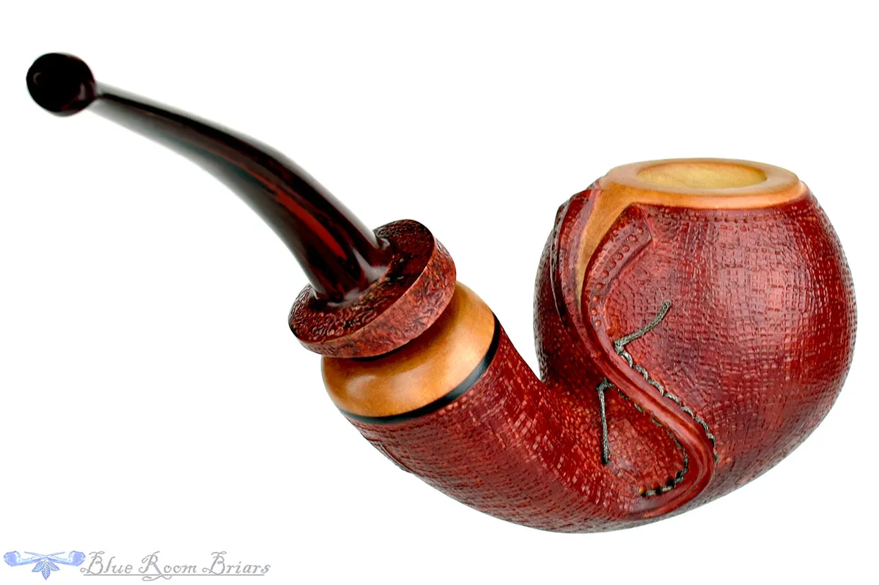 Dragomir Aleksic Pipe Carved Olivewood Apple with Brindle