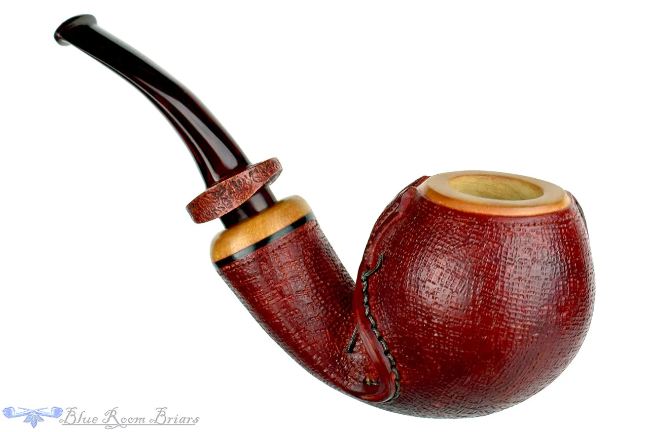 Dragomir Aleksic Pipe Carved Olivewood Apple with Brindle