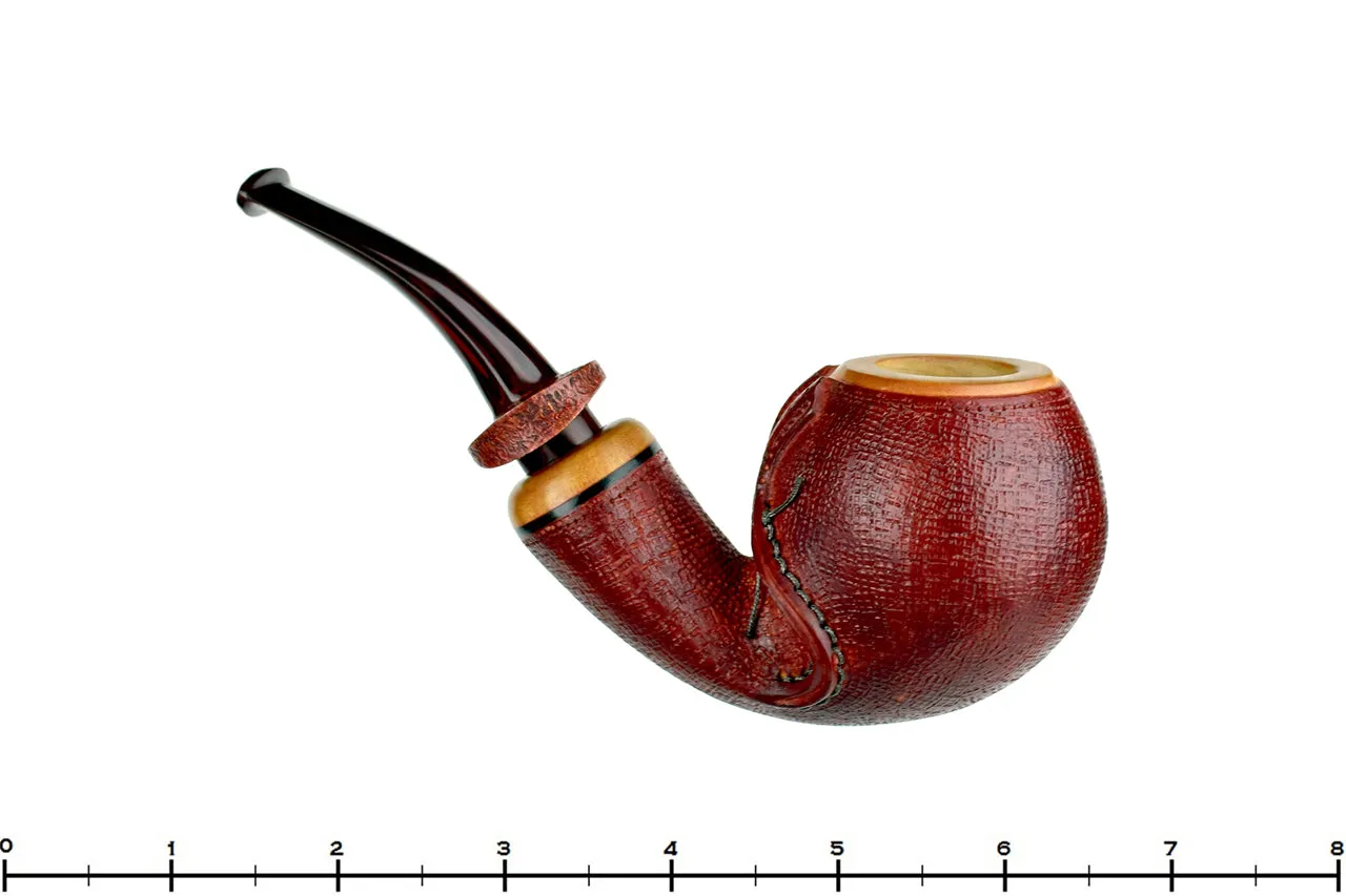 Dragomir Aleksic Pipe Carved Olivewood Apple with Brindle