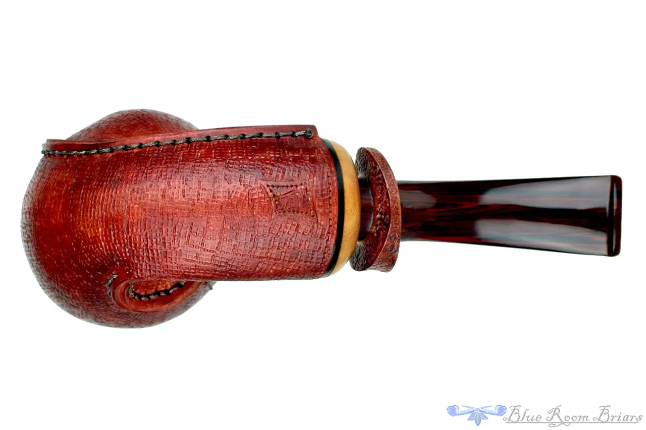 Dragomir Aleksic Pipe Carved Olivewood Apple with Brindle