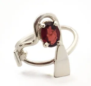 Dragon Boat Paddle Heart and Garnet Ring