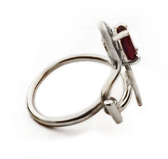 Dragon Boat Paddle Heart and Garnet Ring