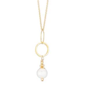 ella drop necklace with white pearl