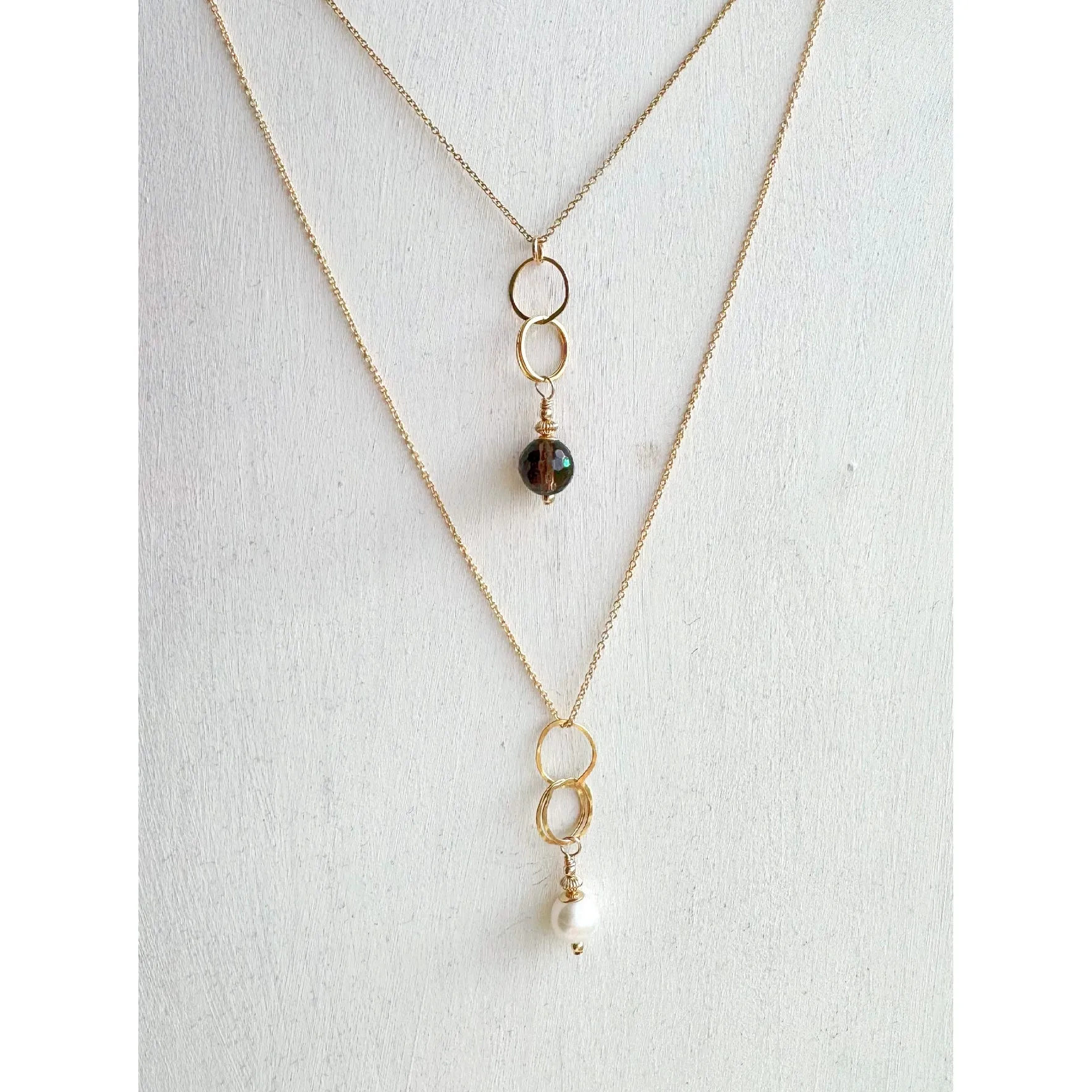 ella drop necklace with white pearl