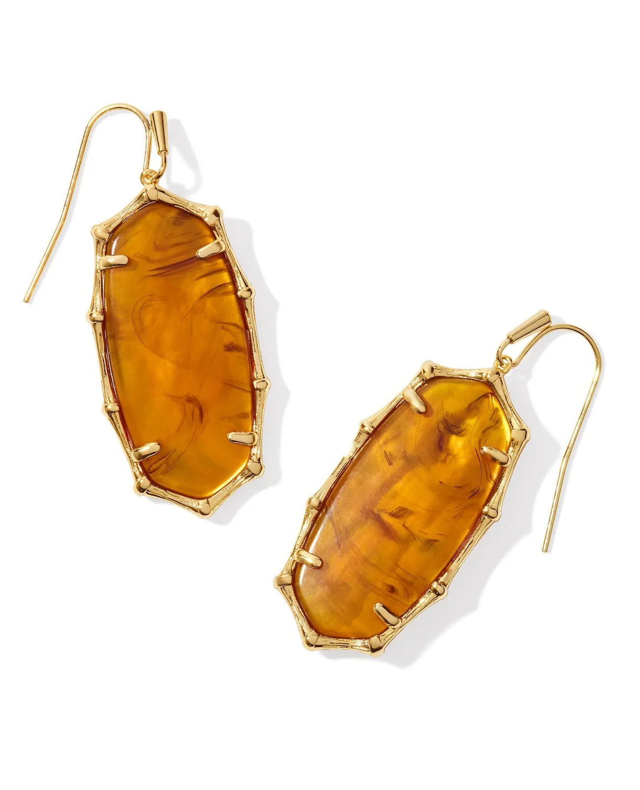 Elle Bamboo Frame Drop Earring - Amber Illusion