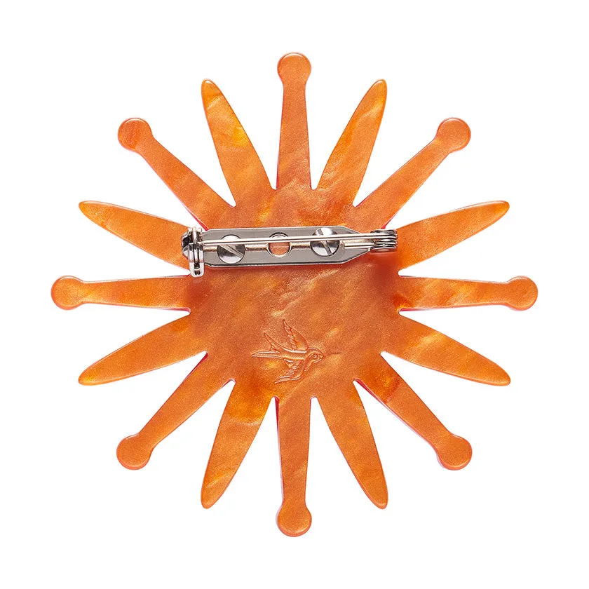 Erstwilder Atomic Abode - Starburst Clock Brooch