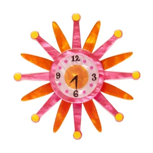 Erstwilder Atomic Abode - Starburst Clock Brooch