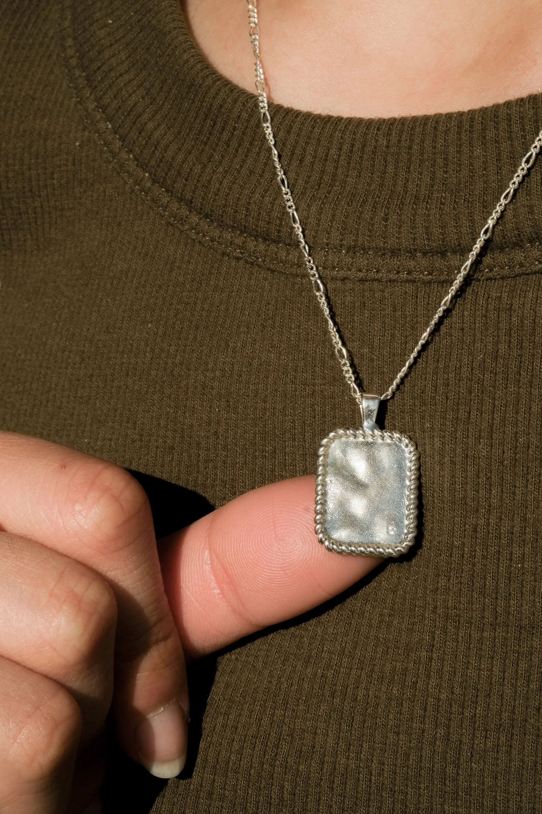 Flint Engravable Pendant Necklace - Sterling Silver