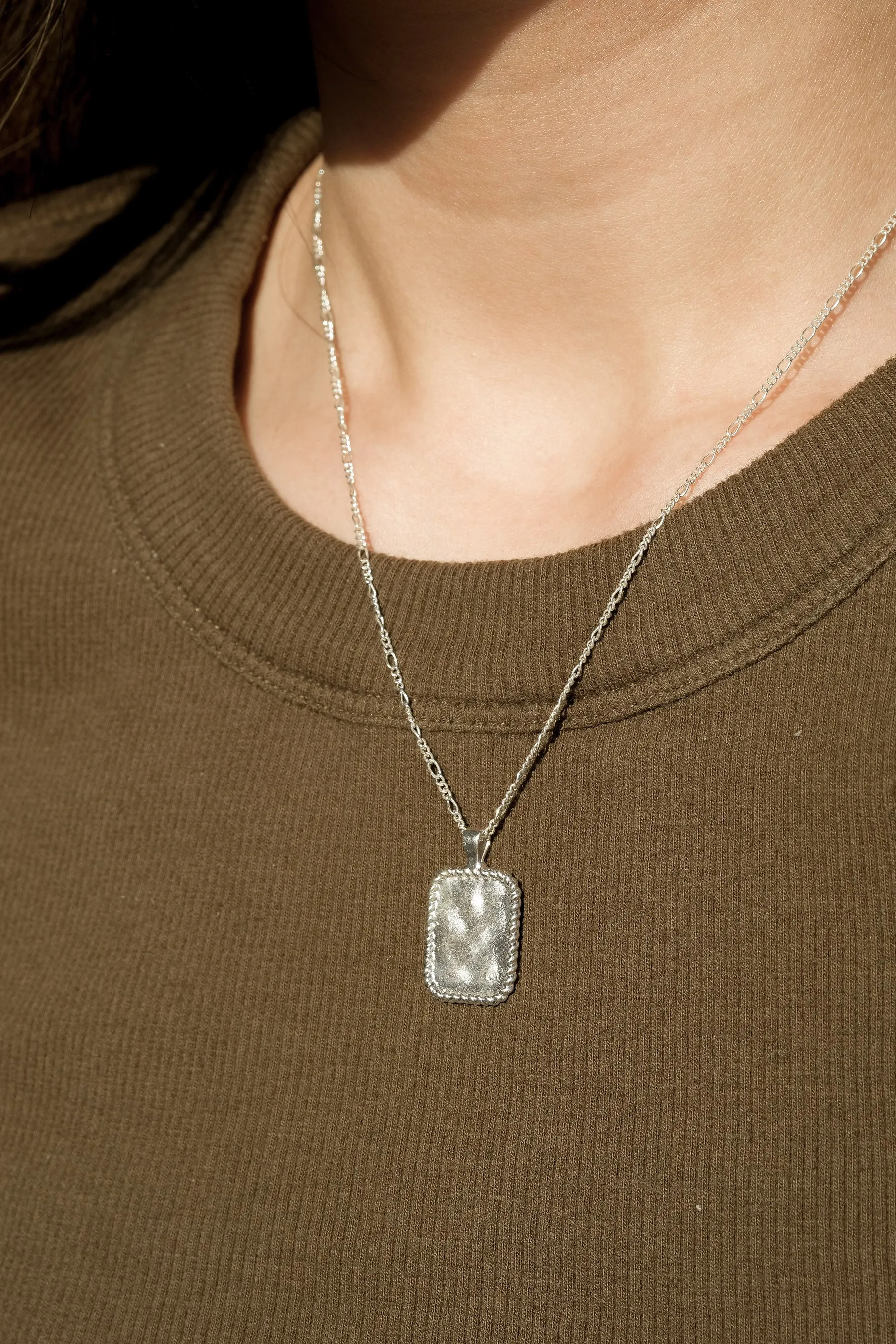 Flint Engravable Pendant Necklace - Sterling Silver