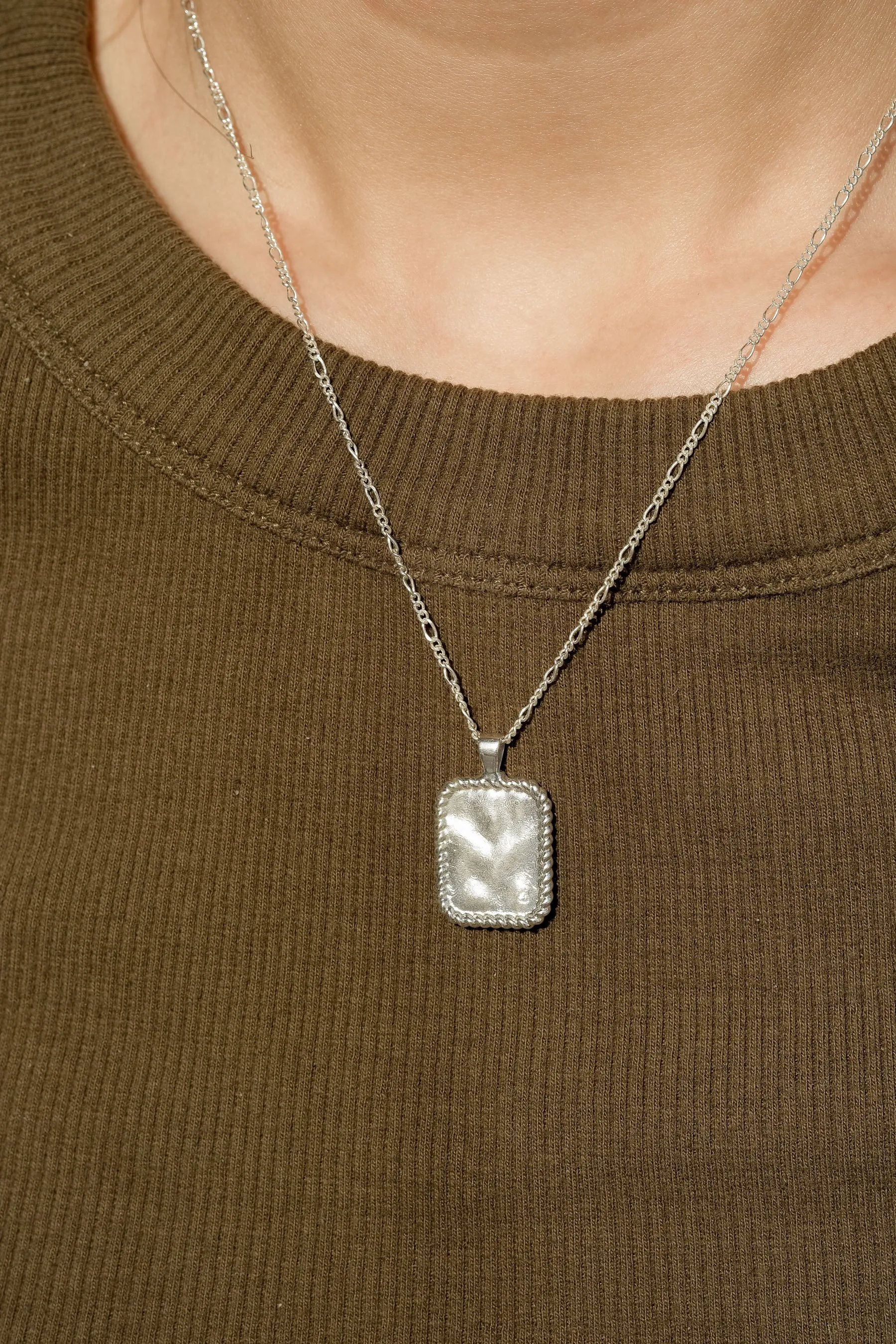 Flint Engravable Pendant Necklace - Sterling Silver