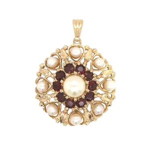 Garnet & Pearl Pendant