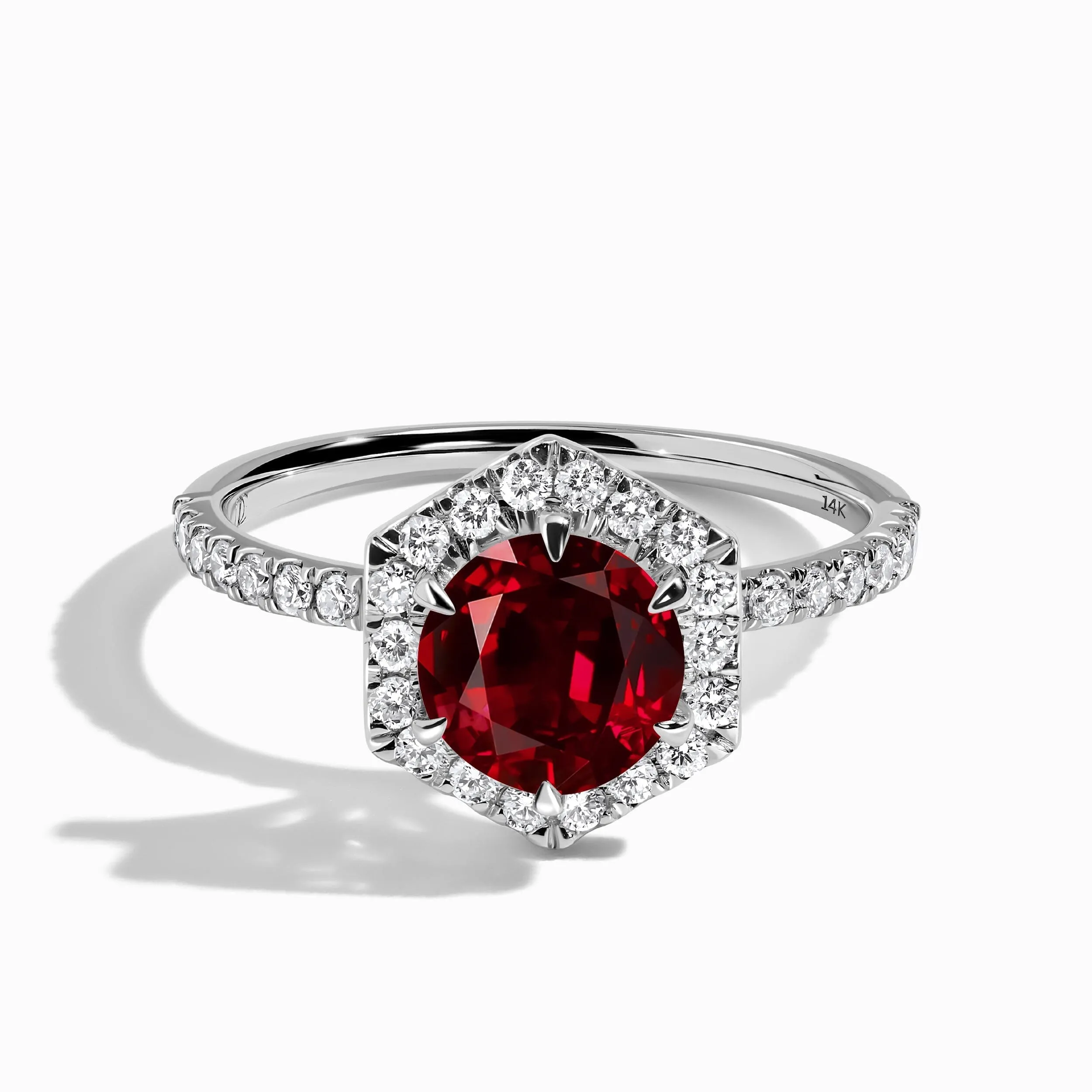 Garnet Lab Diamond Ring - My Eternal Round Halo Pavé