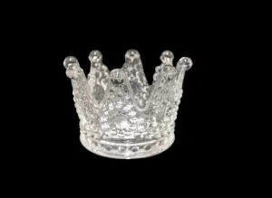 Glass crown 12x12x8cm