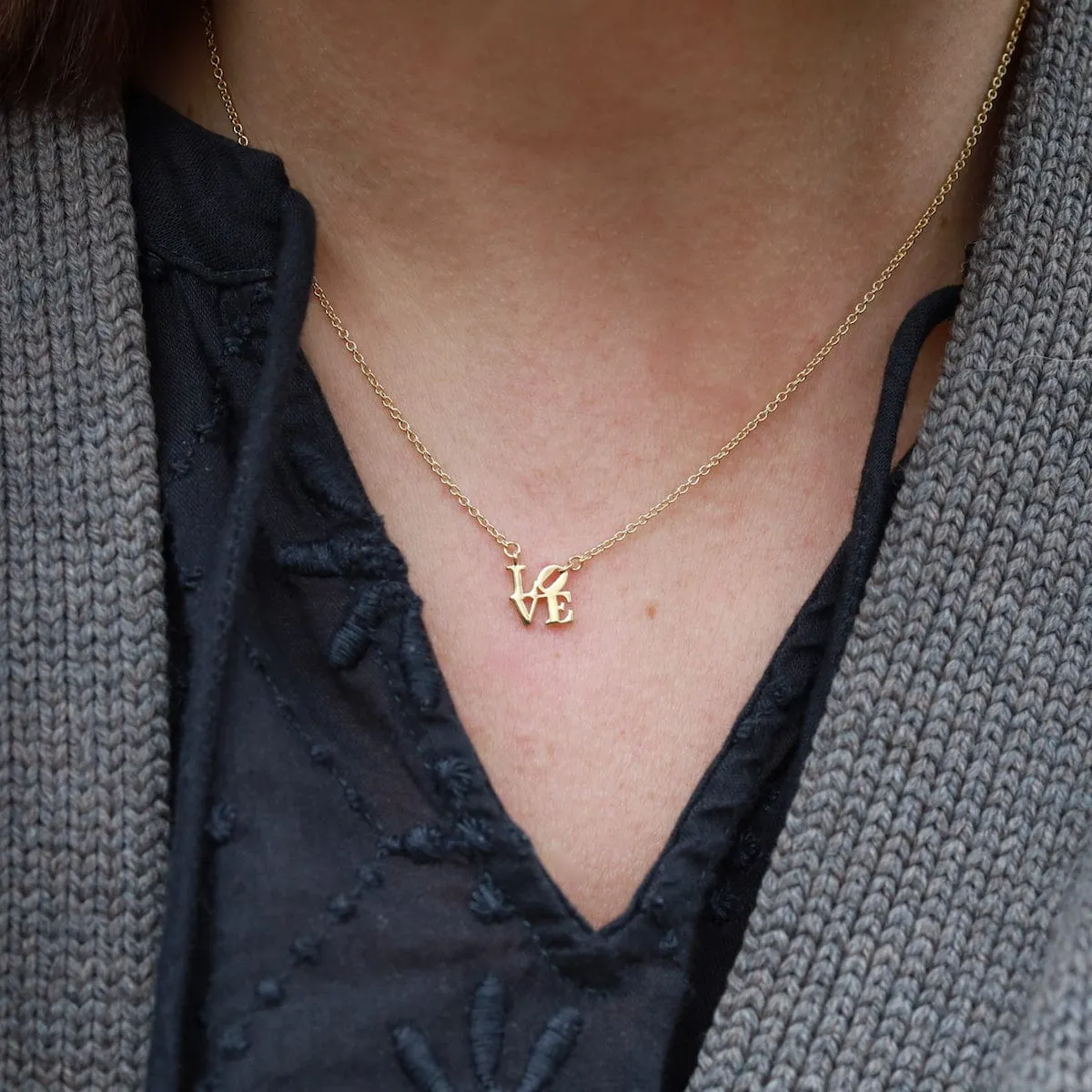 Gold Vermeil Polished Extra Petite LOVE Necklace