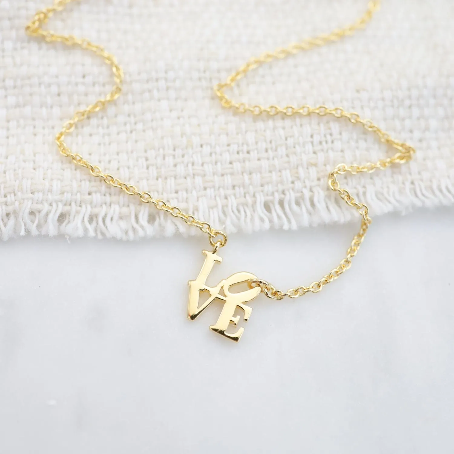 Gold Vermeil Polished Extra Petite LOVE Necklace