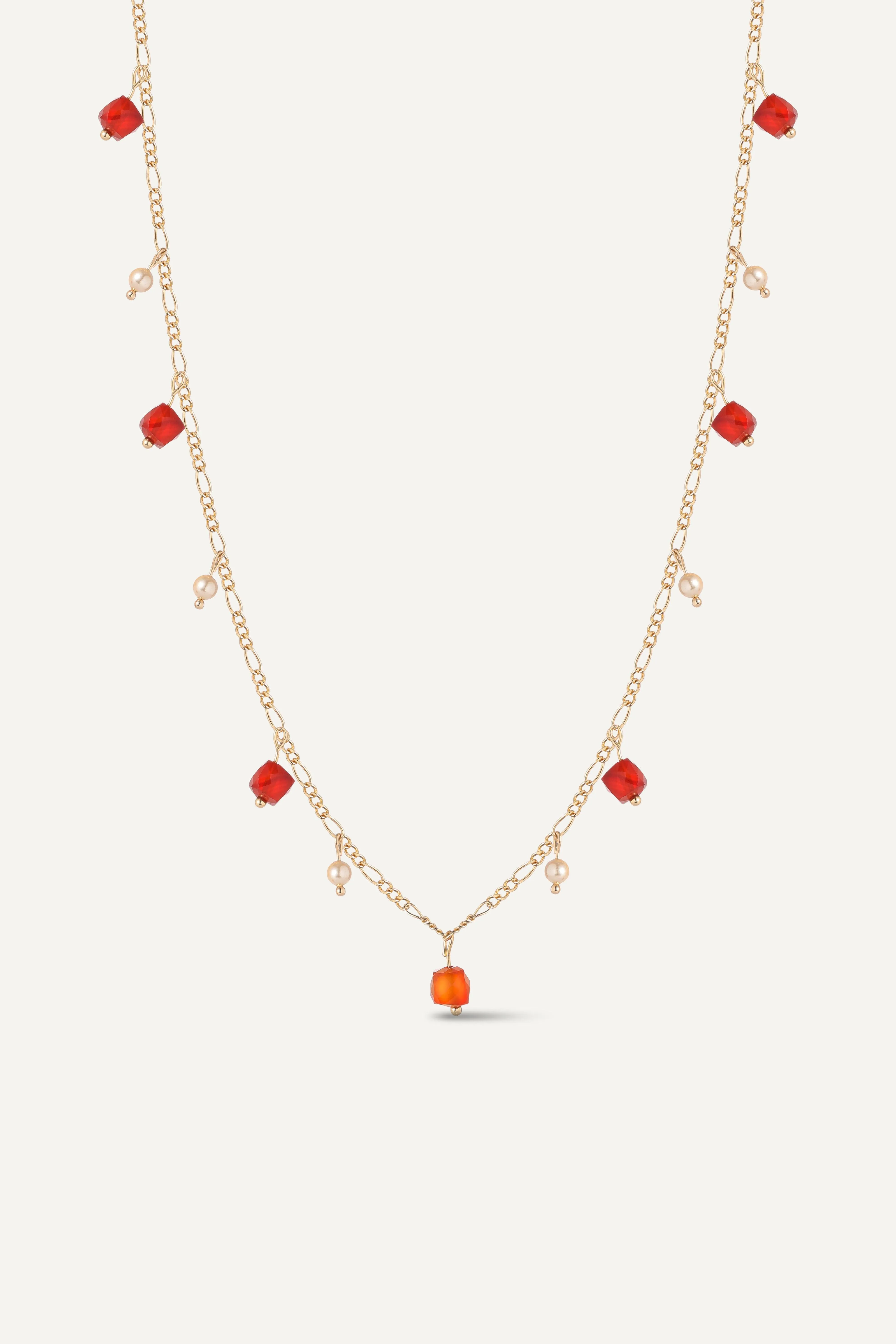 Golden Maple with Pearl Drop Necklace