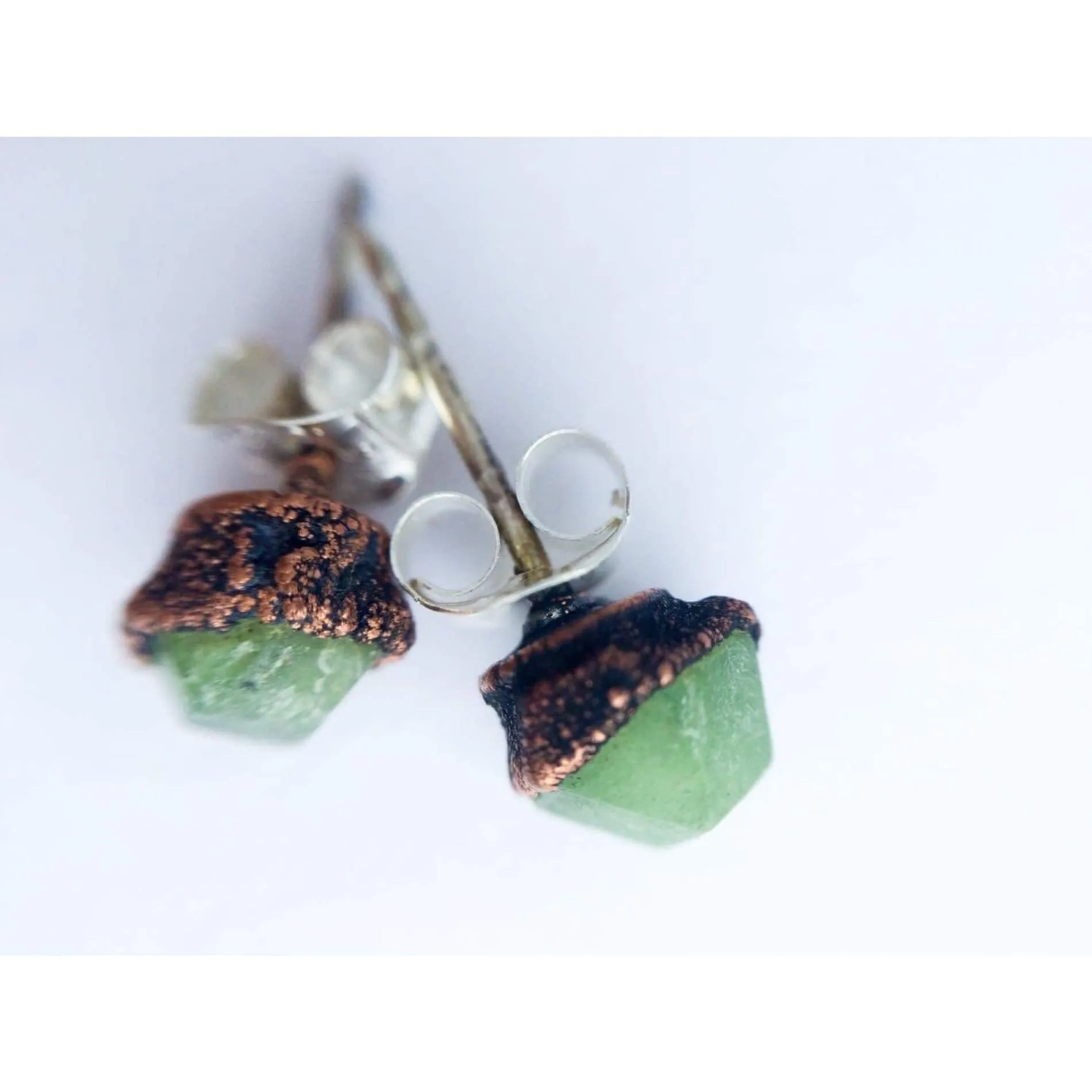 Green Garnet earrings | Green Garnet stud earrings