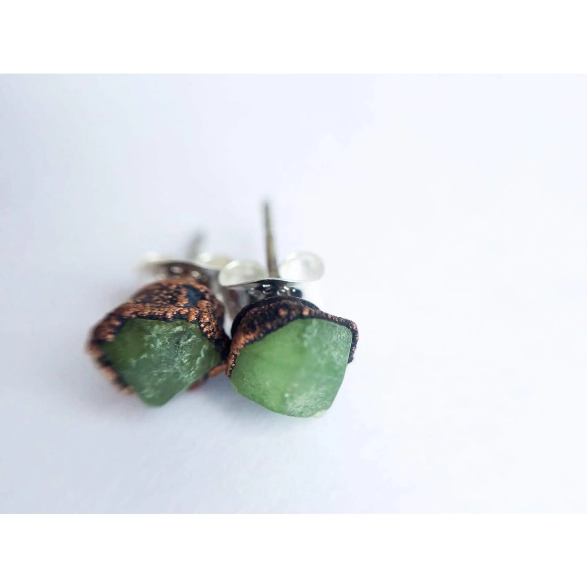 Green Garnet earrings | Green Garnet stud earrings