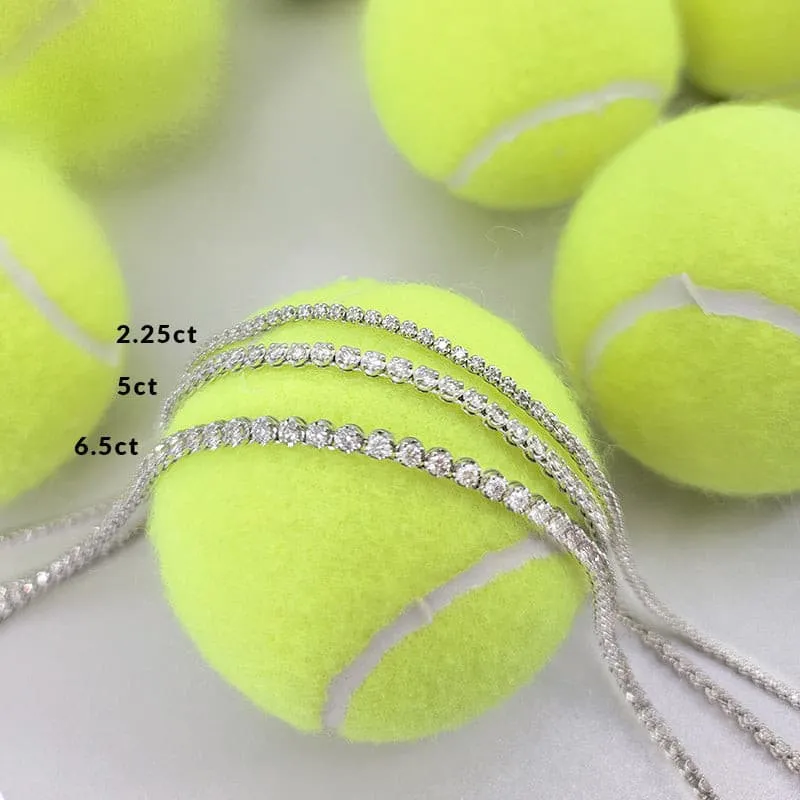 Halfway Graduated Crown Prong Tennis Necklace