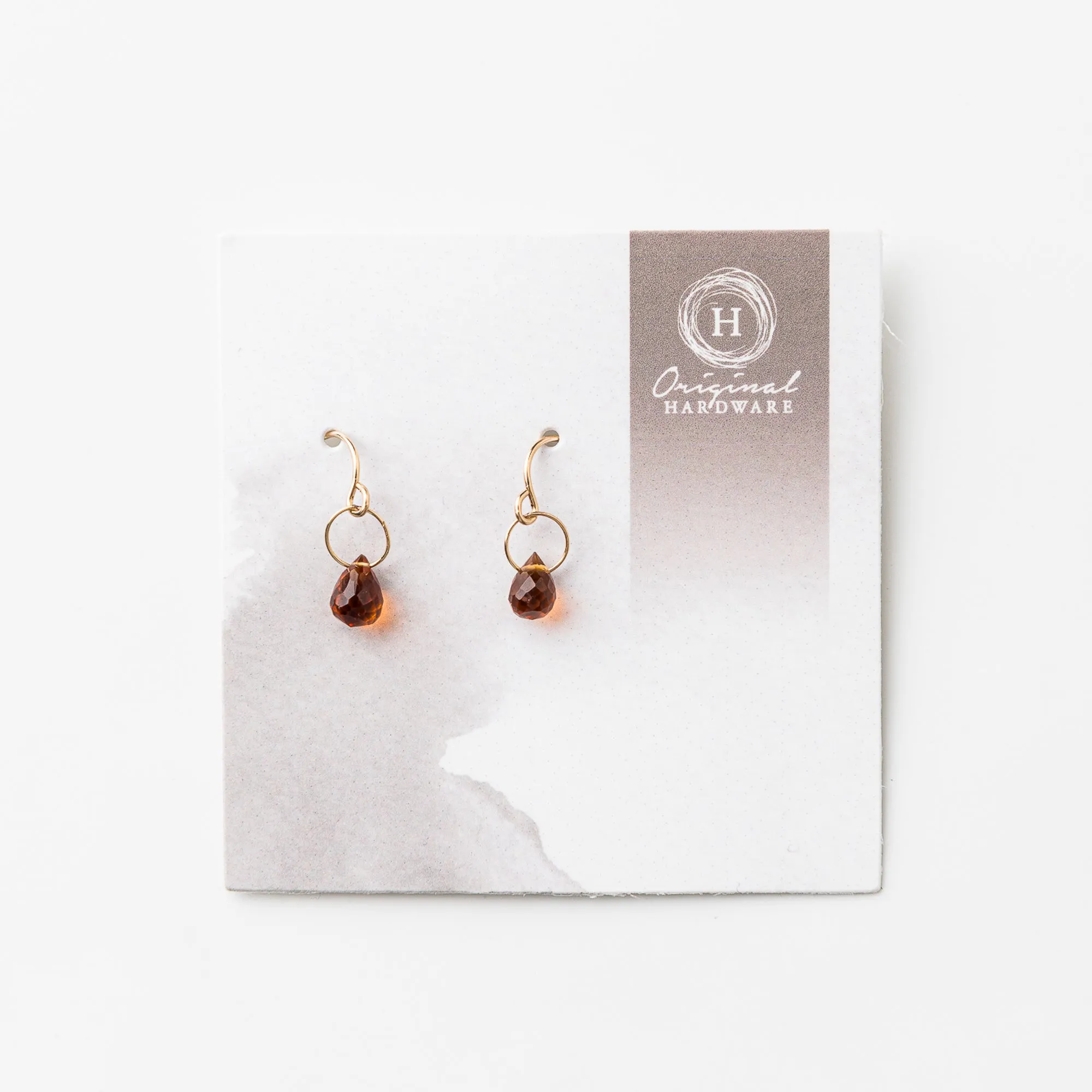 Hessonite Garnet Drop Earrings