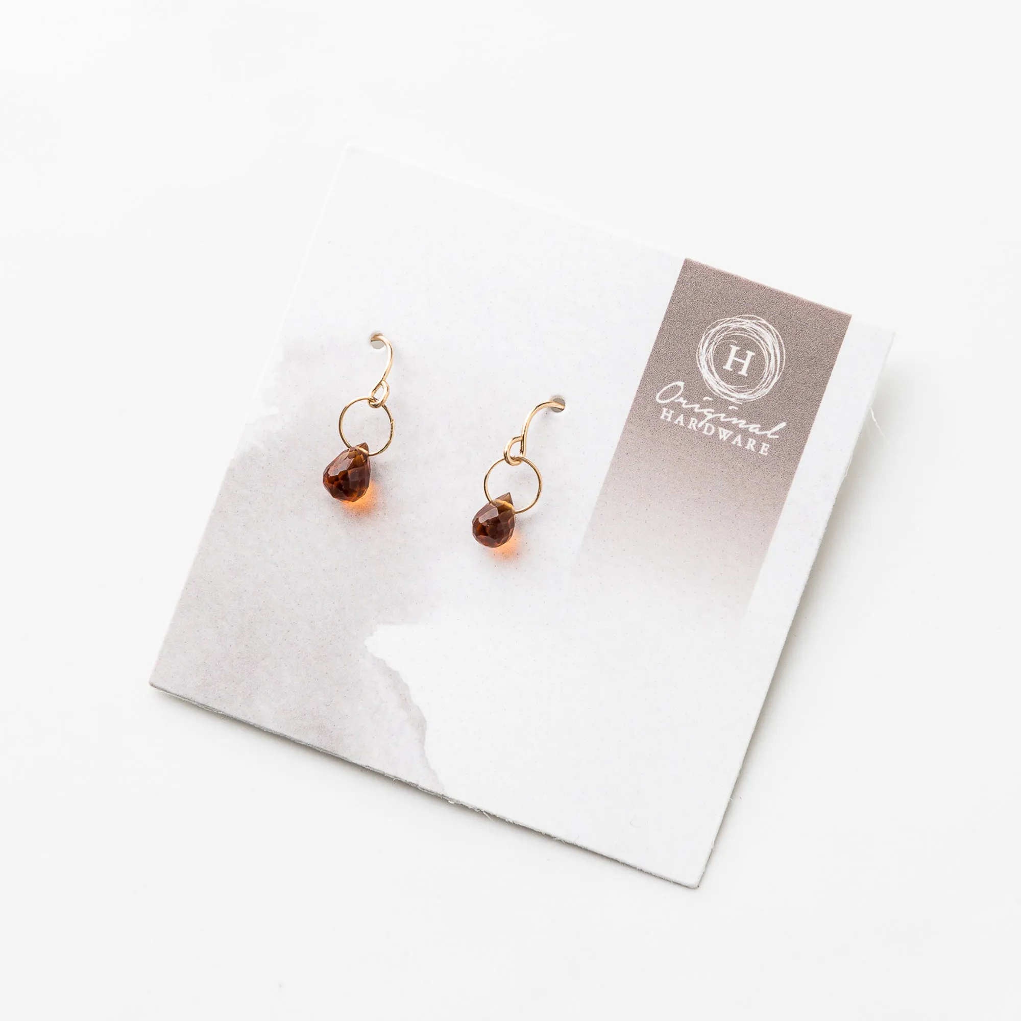 Hessonite Garnet Drop Earrings