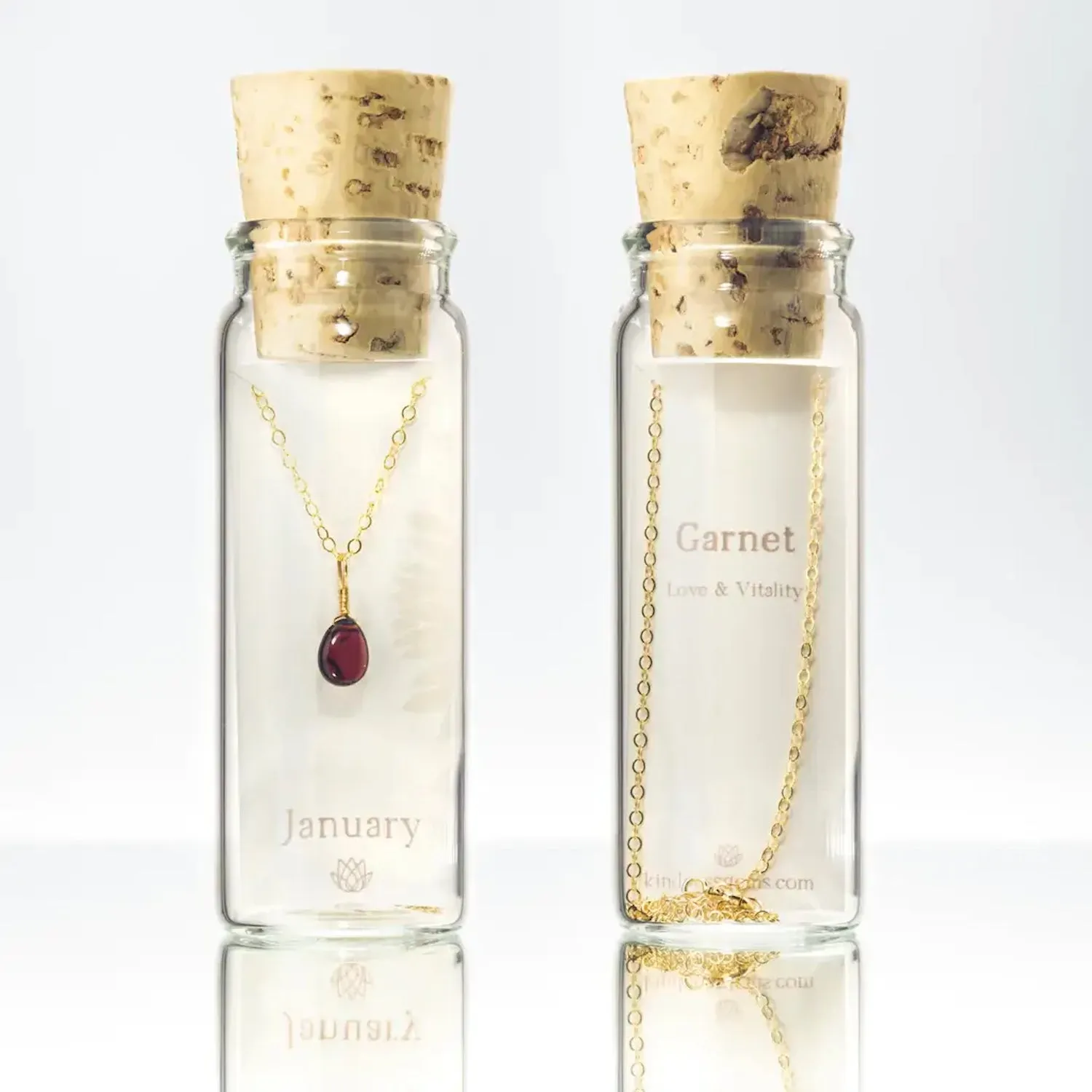 January Birthstone Necklace Bottle