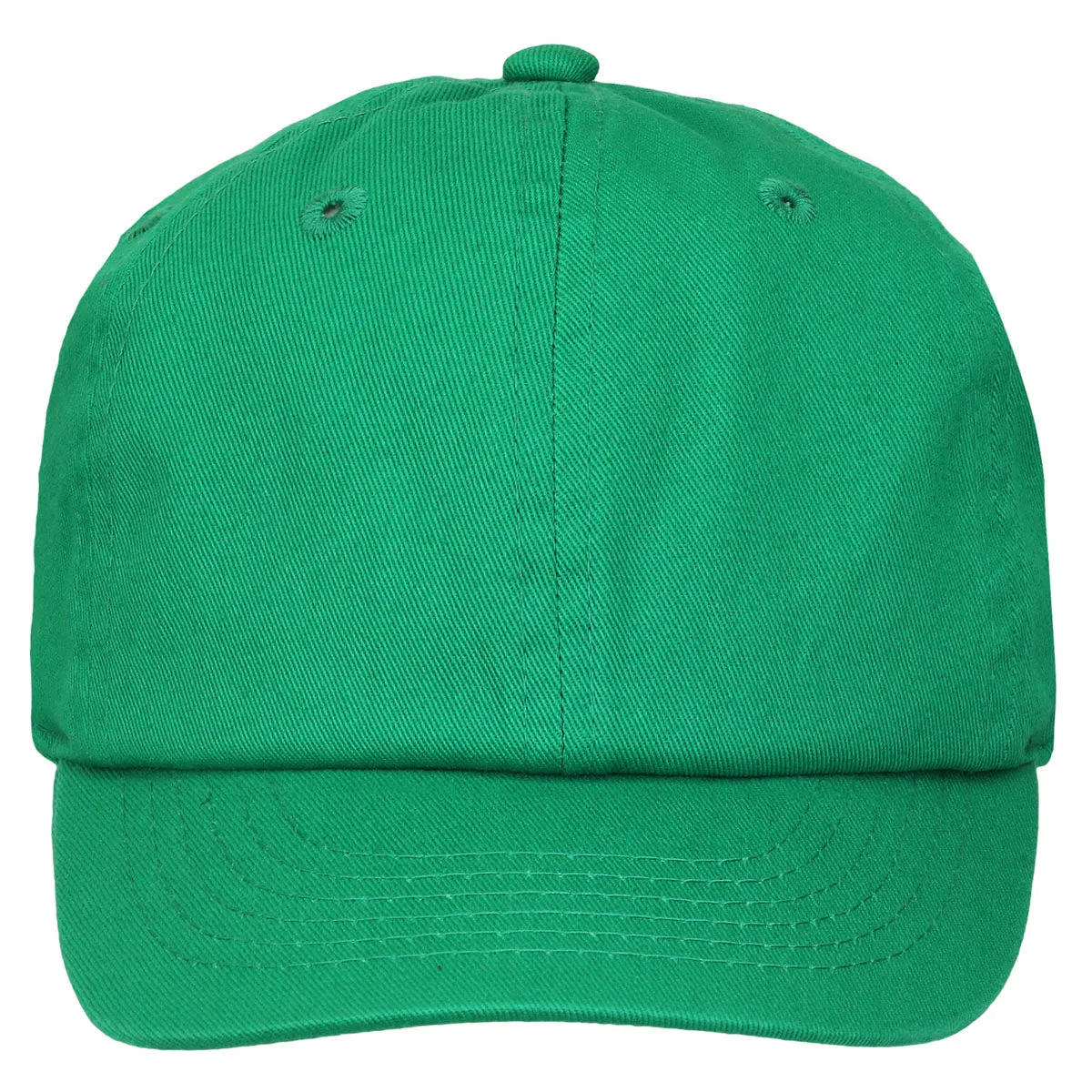 Kids Baseball Cap Cotton Adjustable Size - Kelly Green