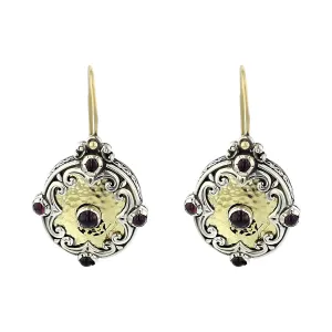 Konstantino Cabochon Garnet Dangle Earrings