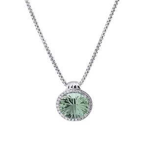 Lago Collection Prasiolite and Diamond Pendant