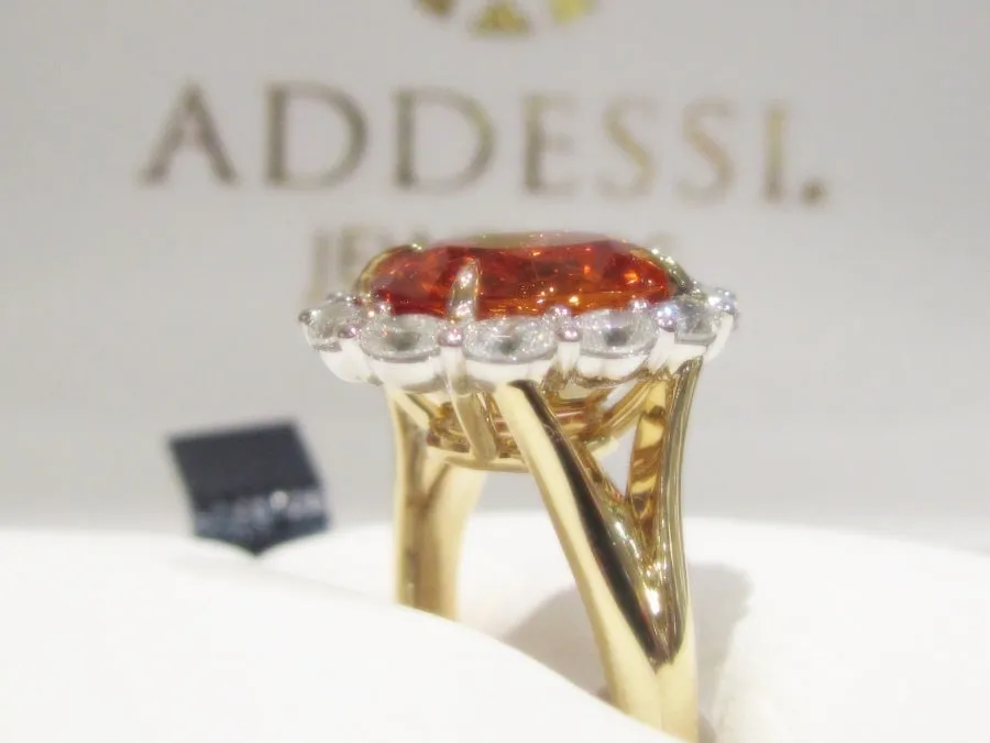 Mandarin Garnet & Diamond Ring.