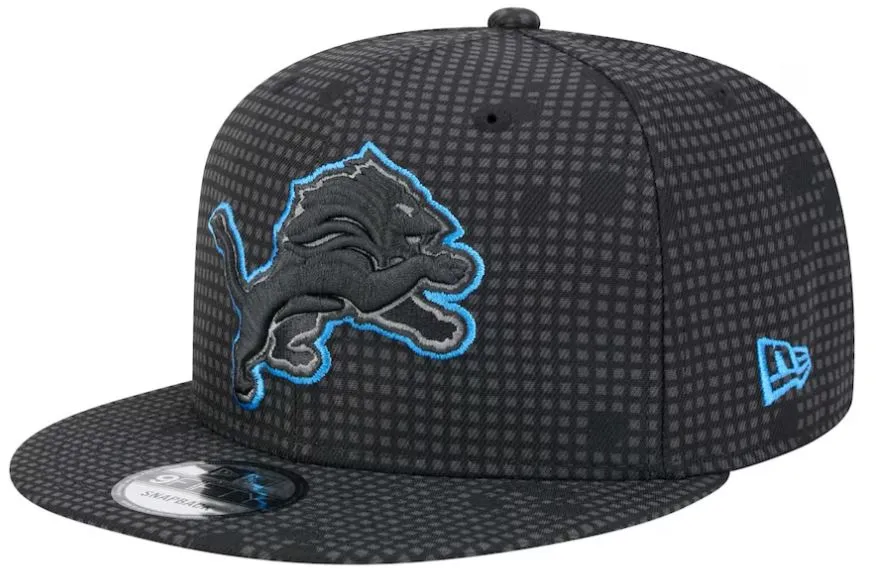 Men's New Era Black Detroit Lions Midnight Ink Pop Outline 9FIFTY Snapback Hat