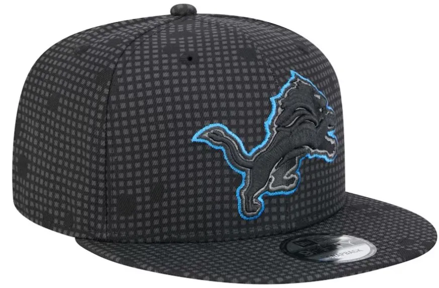 Men's New Era Black Detroit Lions Midnight Ink Pop Outline 9FIFTY Snapback Hat