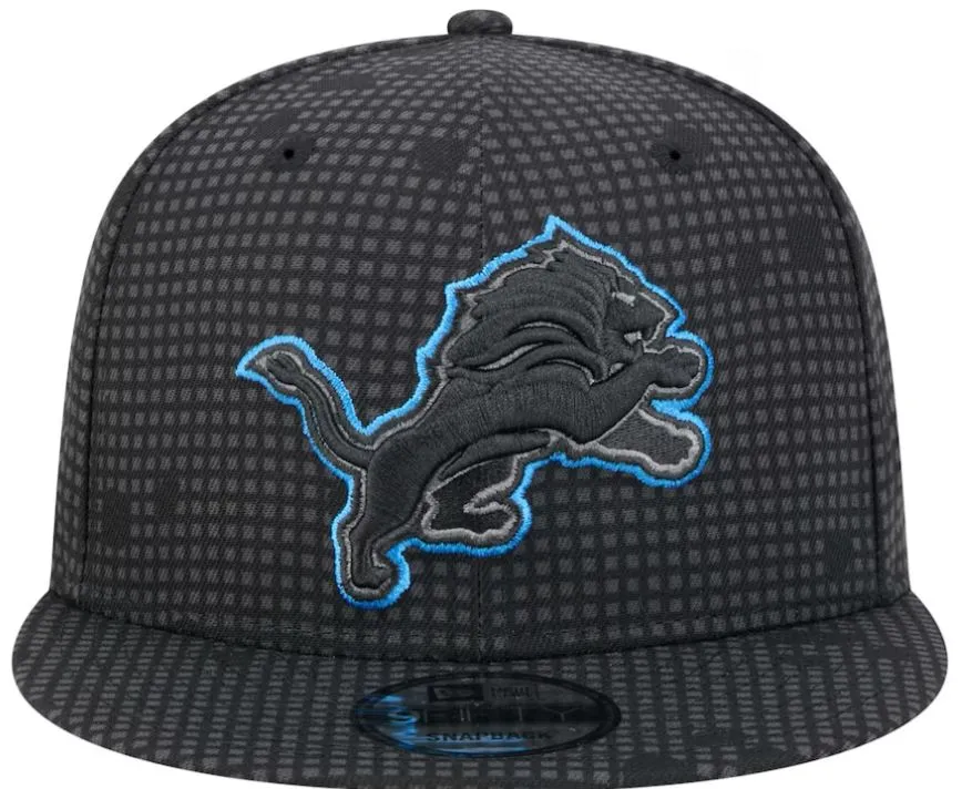 Men's New Era Black Detroit Lions Midnight Ink Pop Outline 9FIFTY Snapback Hat