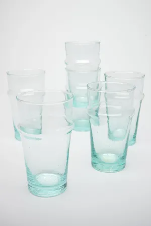 Moroccan Beldi Tall Glasses in Clear, SET OF 6