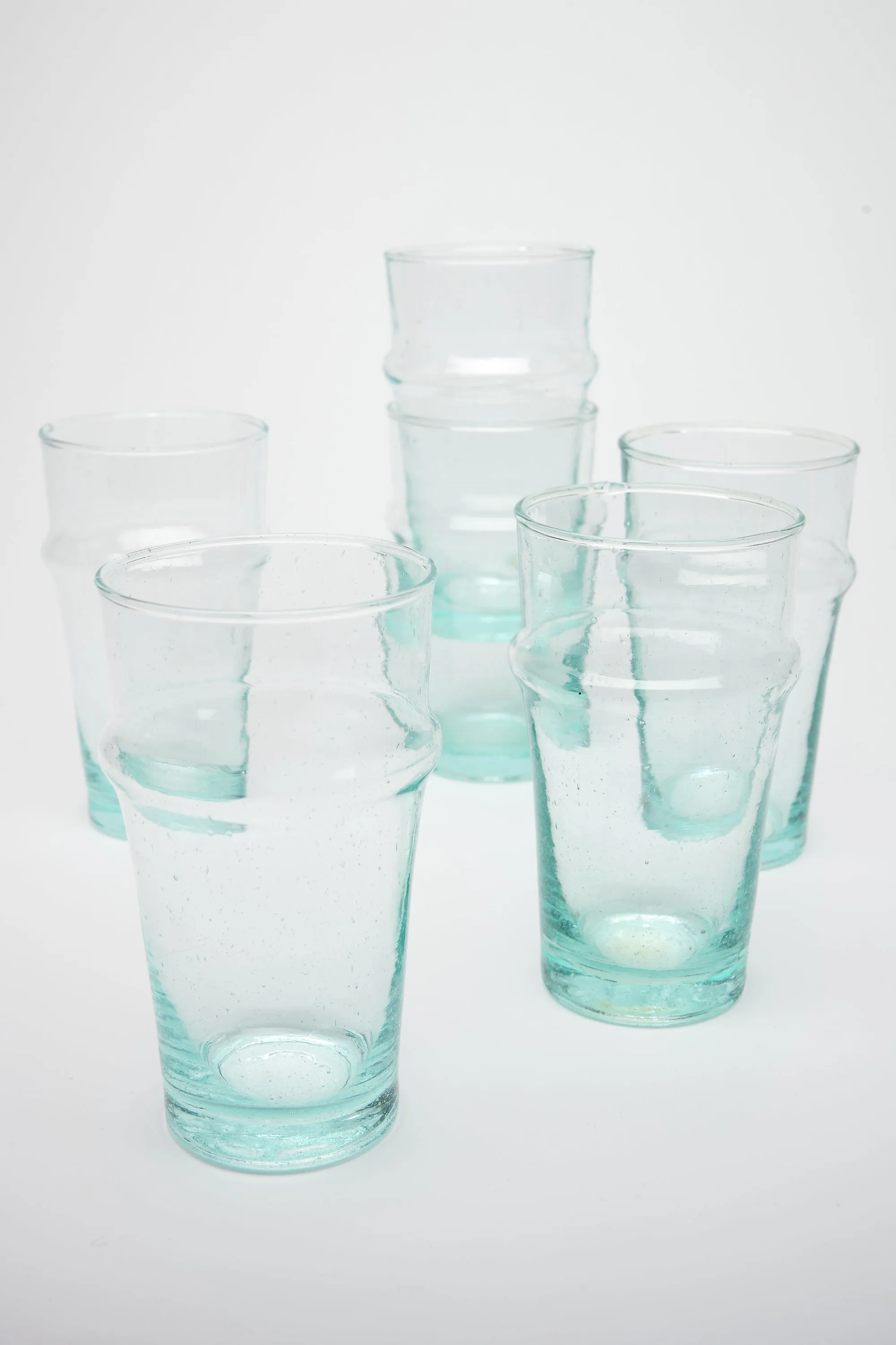 Moroccan Beldi Tall Glasses in Clear, SET OF 6