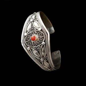 Moroccan Sterling Silver Bangle for her, BC00238