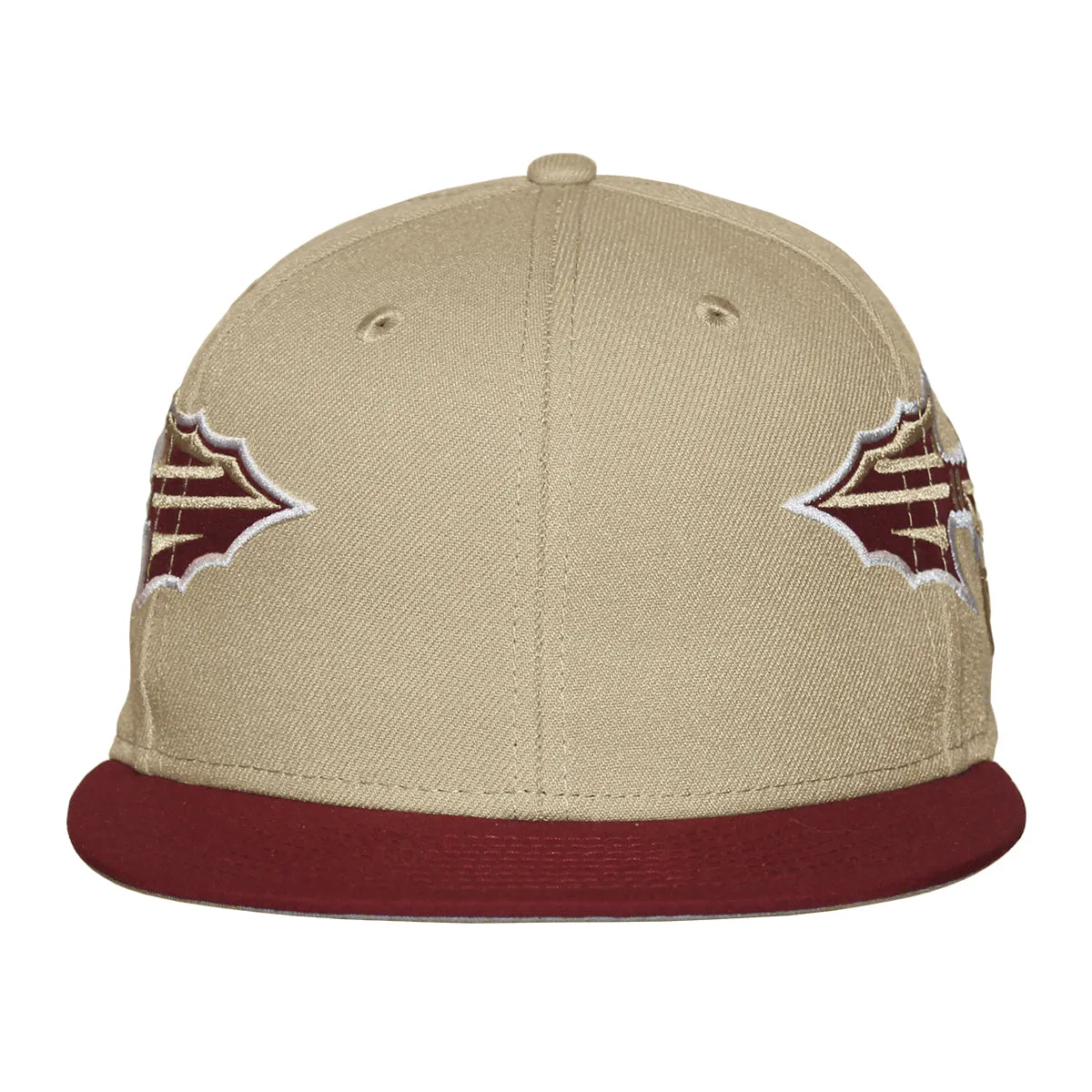 New Era Spear Design 950 Adjustable Flatbill Snapback Cap - Gold/Garnet