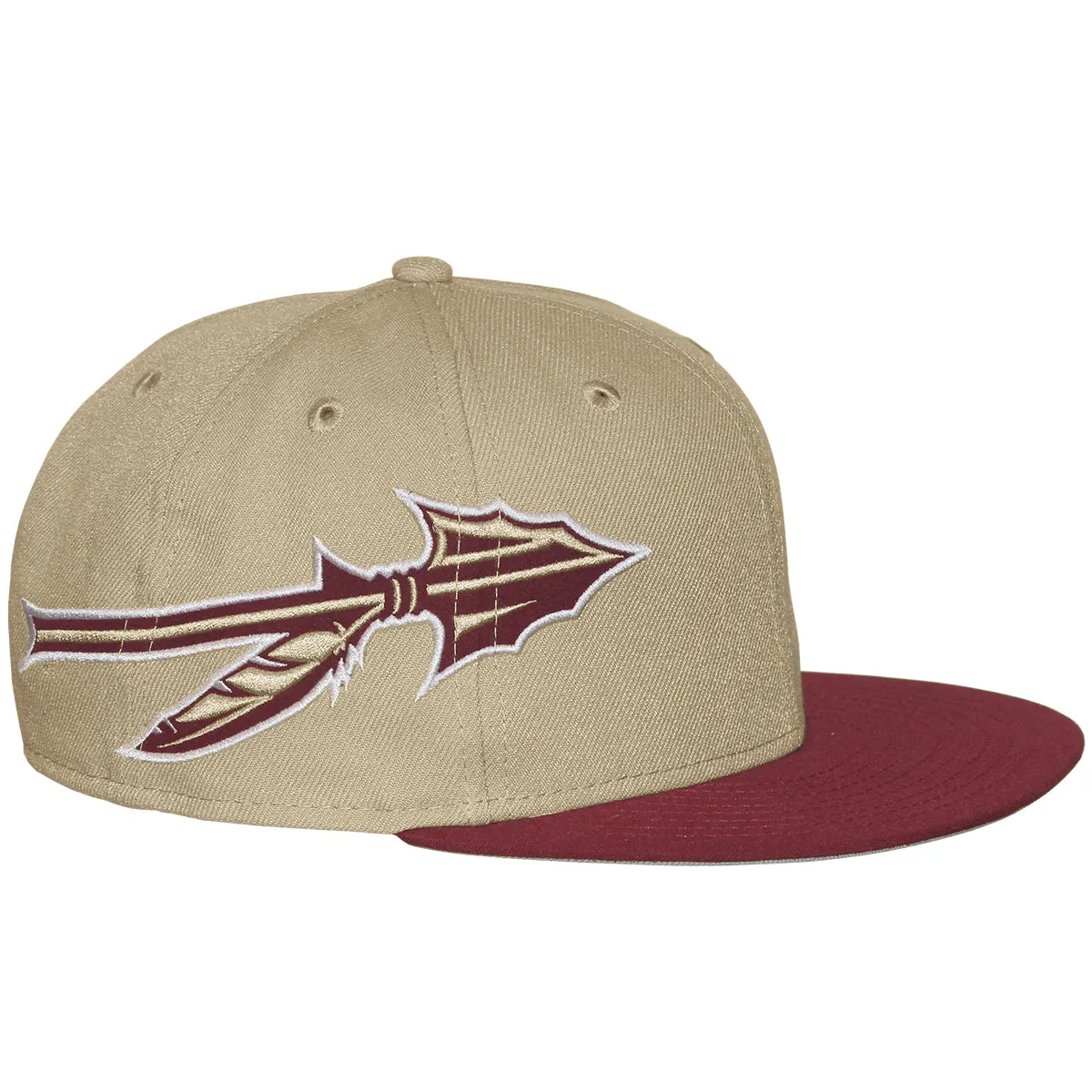 New Era Spear Design 950 Adjustable Flatbill Snapback Cap - Gold/Garnet