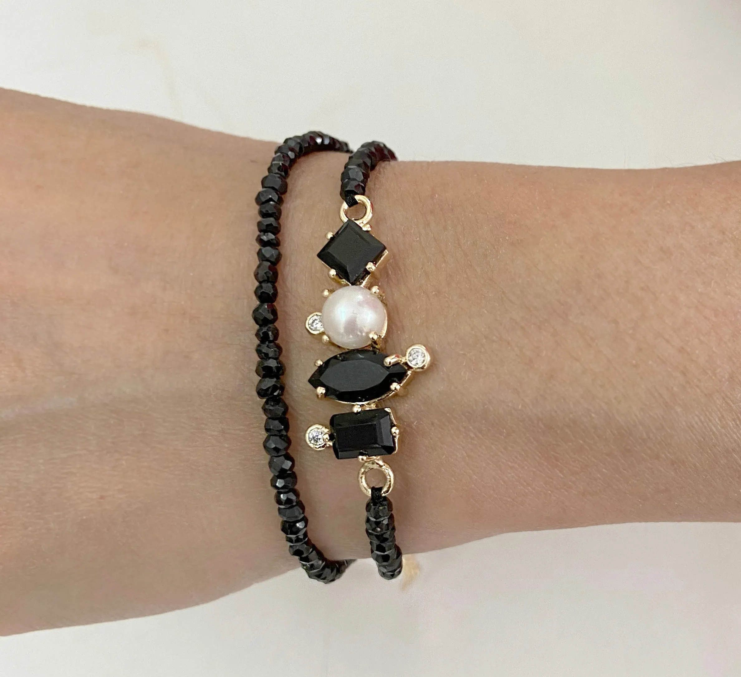 Noir Double Wrap Bracelet