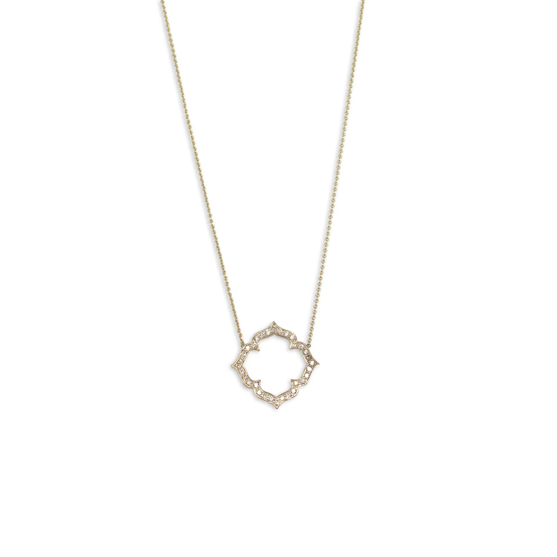 pavé clover necklace