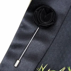 Peluche Wonderful Tulip Black Brooch Lapel Pin