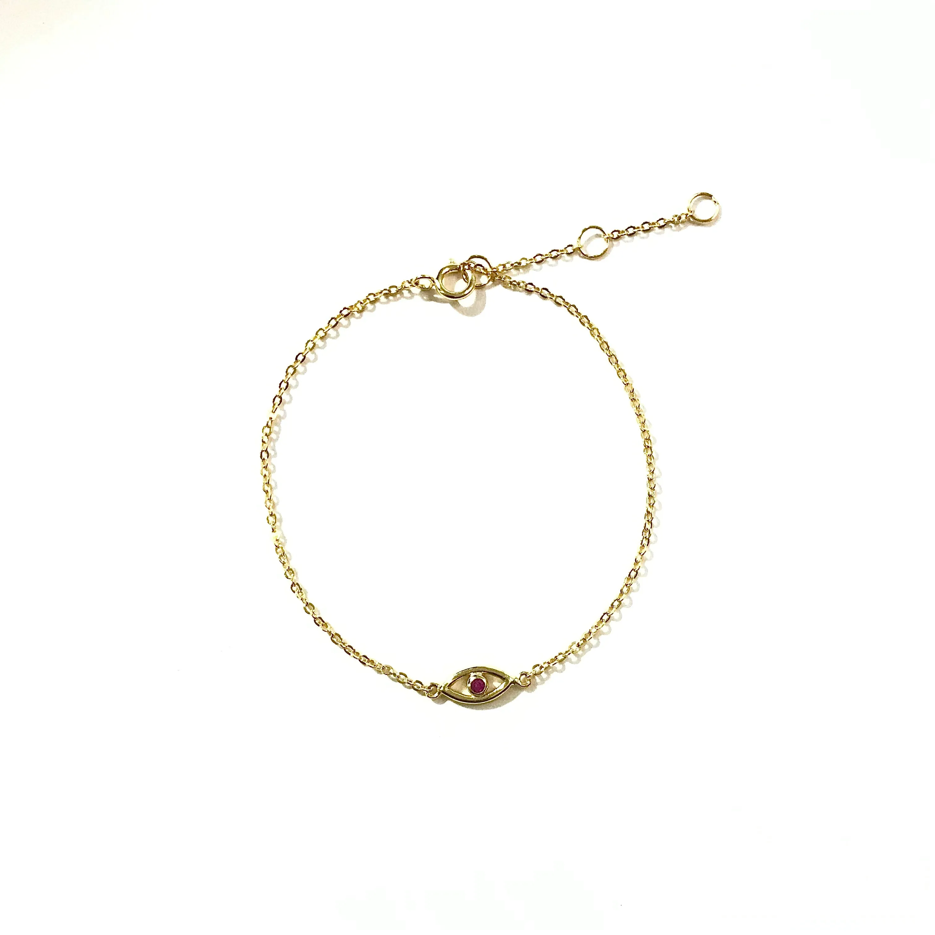 Petite Ruby Evil Eye Bracelet