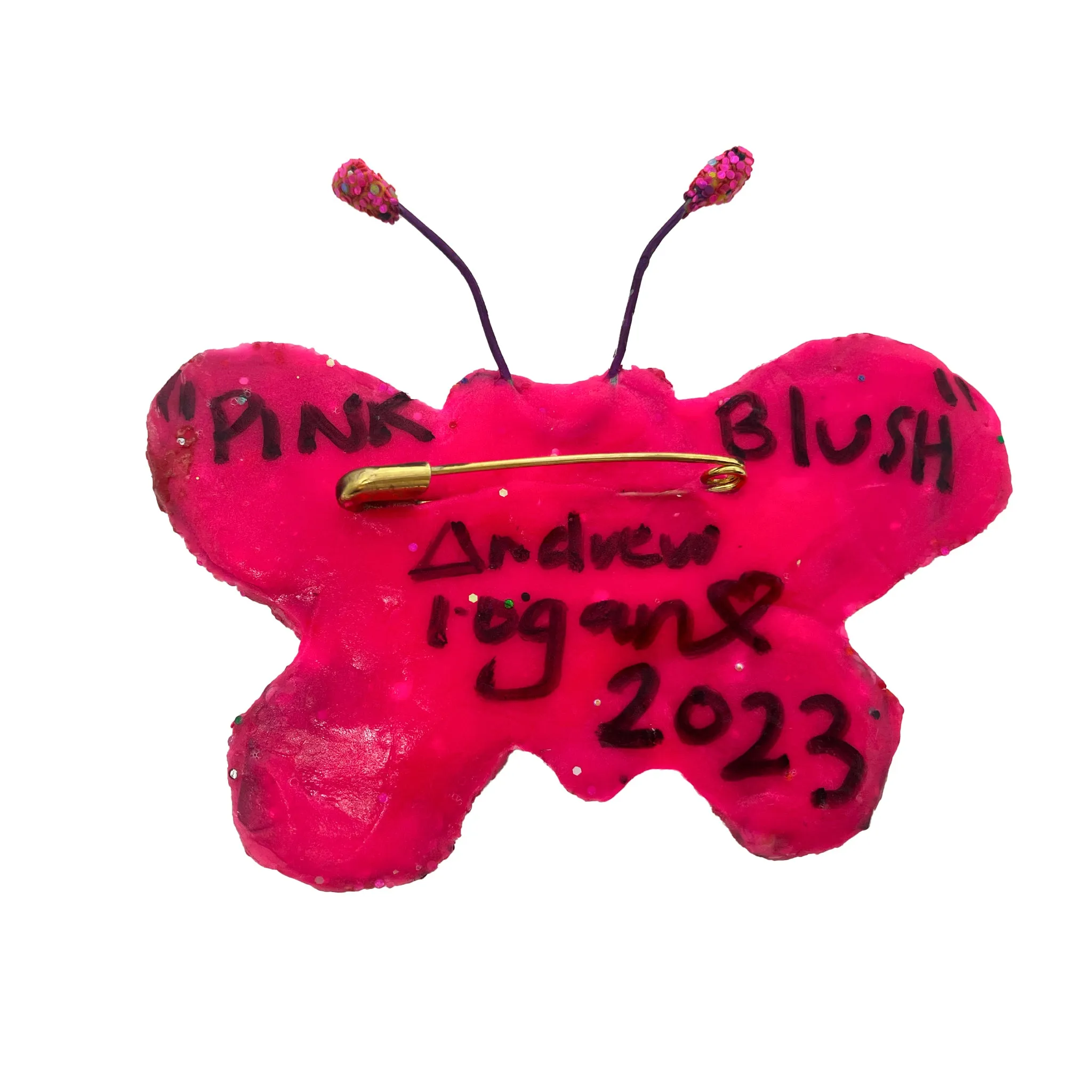 PINK BLUSH - THE POLLINATORS, BUTTERFLY BROOCH, 2023