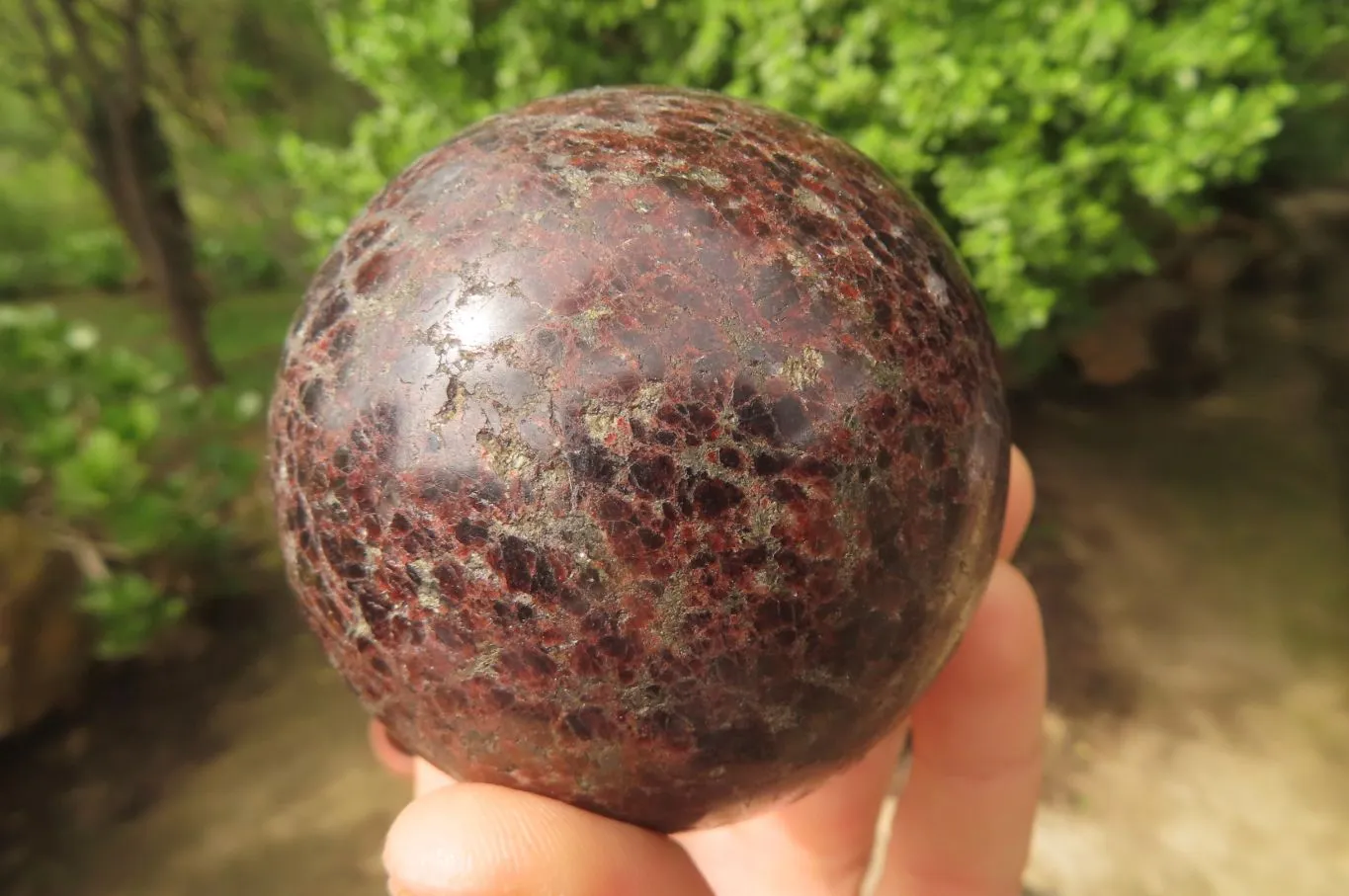 Polished Pyrope Garnet Matrix Spheres x 2 From Madagascar