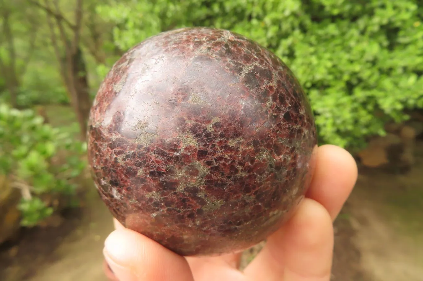 Polished Pyrope Garnet Matrix Spheres x 2 From Madagascar