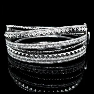 PREORDER | Studded Art Crossover Diamond Bangle 14kt