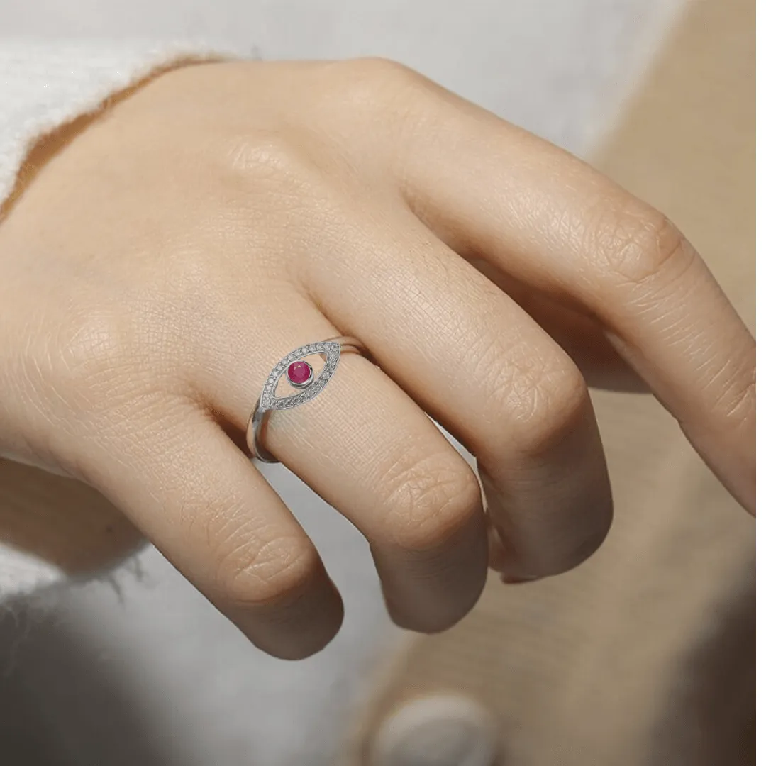 Ruby Evil Eye Ring