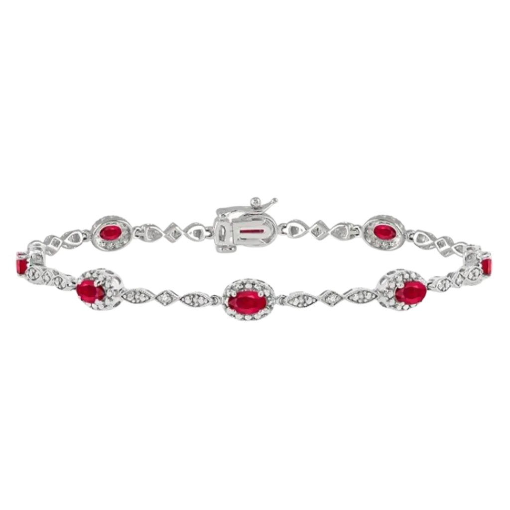 Ruby Station And Diamond Bracelet