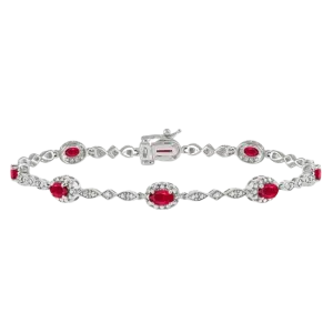 Ruby Station And Diamond Bracelet