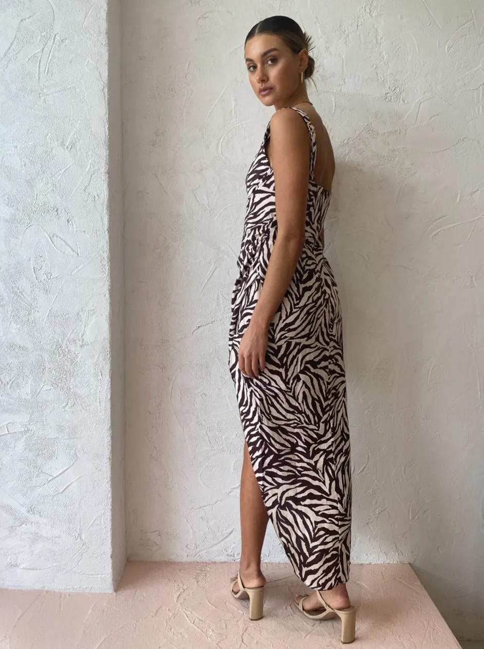 Rumer Cyrus Maxi Dress in Zebra